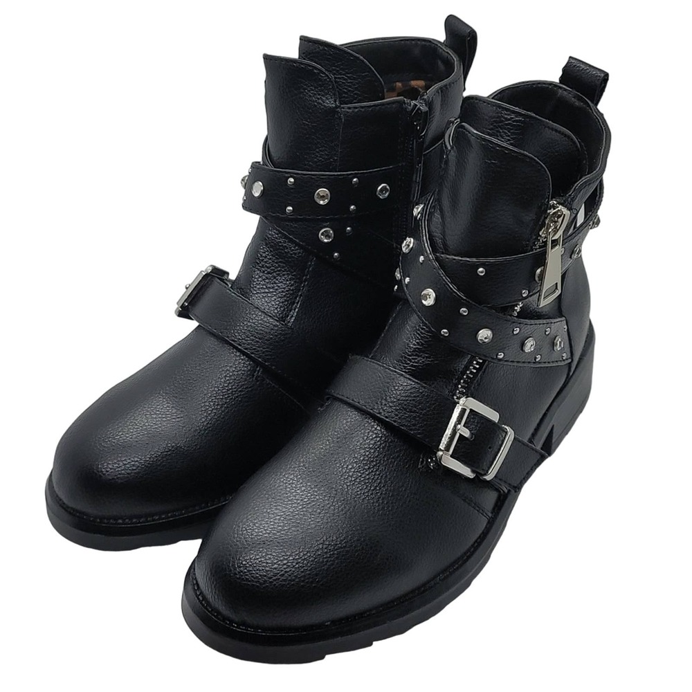 New Steve Madden Moto Ankle Boots With Rhinestones